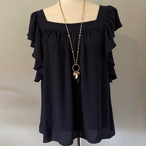 Ann Taylor Flutter-Sleeve Top